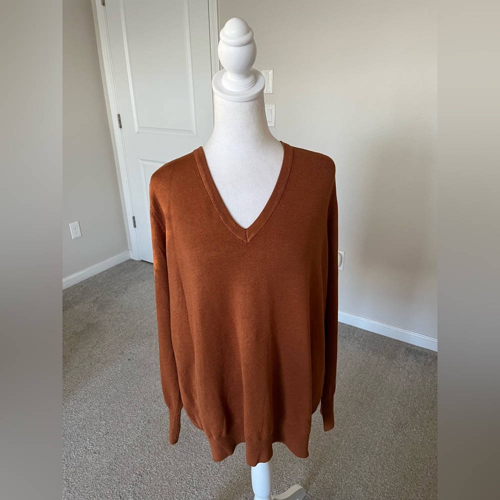 NWT Skies Are Blue Brown VNeck Sweater Size 1X - Picture 4 of 9